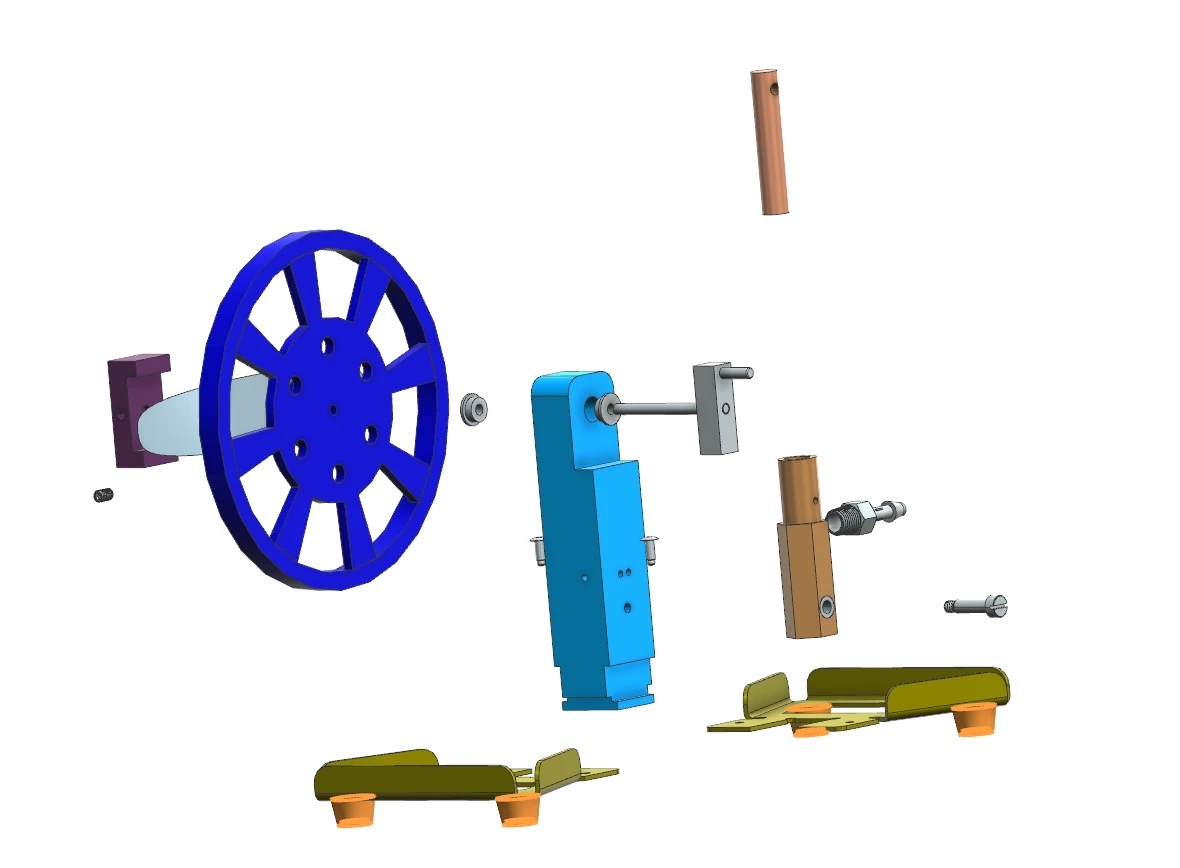 Exploded CAD view showing component relationships.