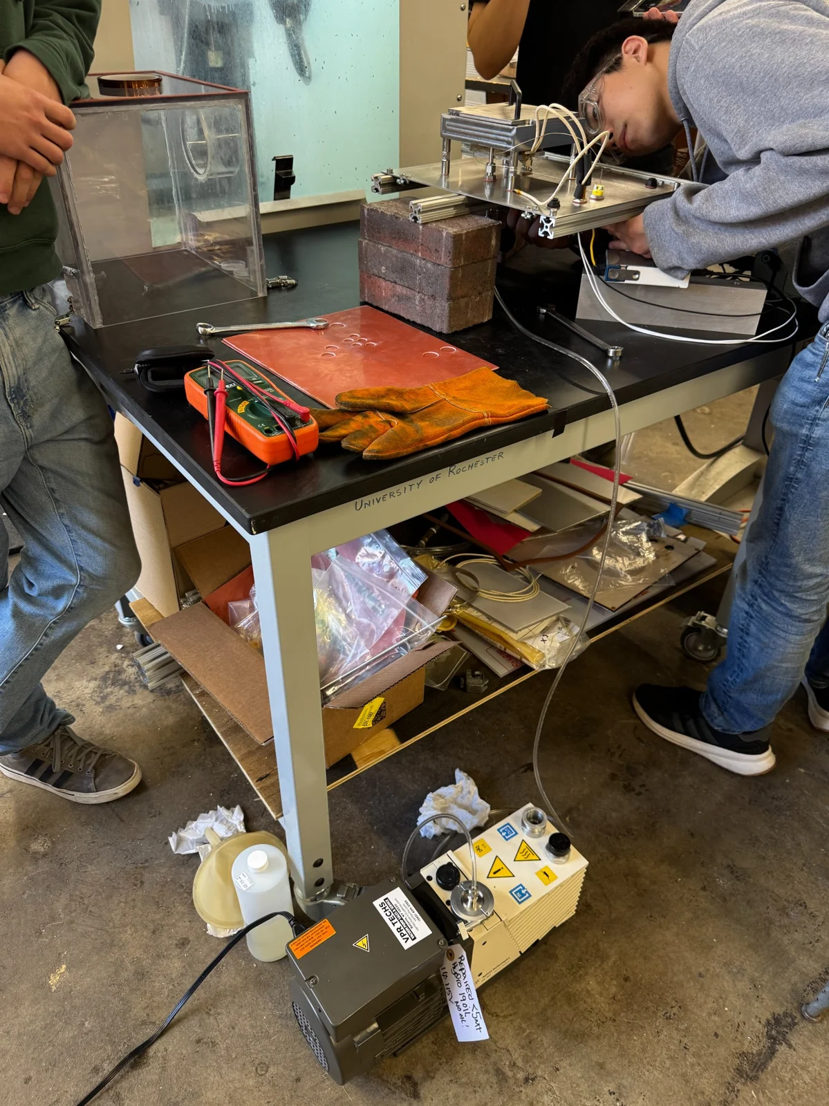 Team setup for reactor and enclosure testing.
