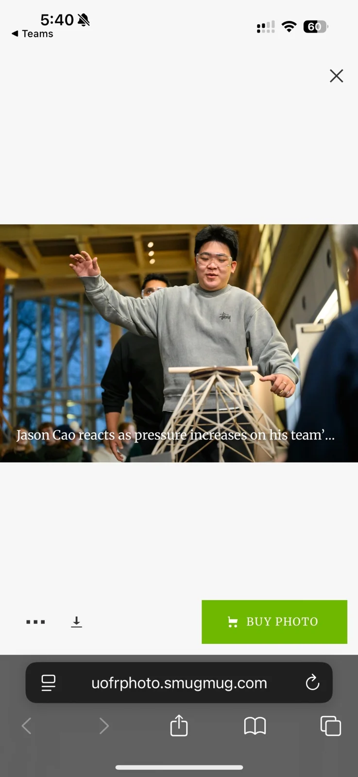 Watching the structure during the physical load test.