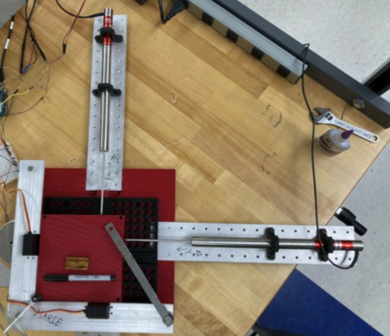 Translation-stage apparatus with servo motors and displacement sensing.